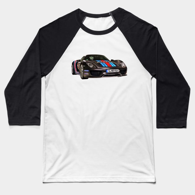 Porsche 918 Spyder - Porsche Museum Baseball T-Shirt by holgermader